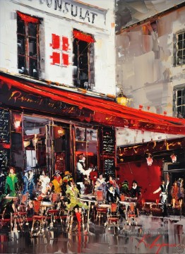 KG Le Consulat Terrasse Montmartre Paris cityscapes Peinture à l'huile